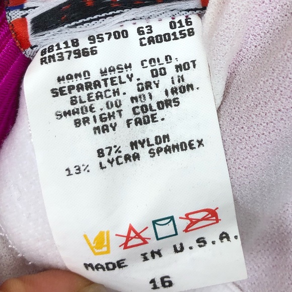 Vintage 90s Jantzen Shimmery Fuchsia One Piece Swimsuit Sz S - Picture 7 of 8